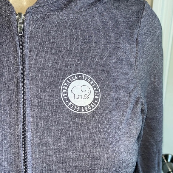 Ivory Ella Zip Up Light Elephant Hoodie - Picture 3 of 5